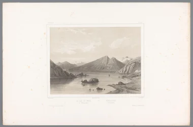Utsikt over innsjøen Norsjø i Telemark Le lac du Nord à Tellemarken / Nordsjóen i Tellemarken (tittel på objekt) Utsikt i Skandinavia (serietittel) Vues du Nord. Norvege (serietittel)
