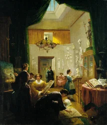 Kunstklasse for kvinner, ca. 1868.