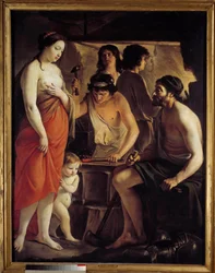Kom til Vulcans smie. Maleri av Louis Le Nain (1593-1648)