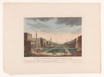 Utsikt over et torg i Kairo Vue de la Principale Place du Grand Caire (tittel på objekt) Bylandskap i Italia, Spania og Egypt (serietittel)