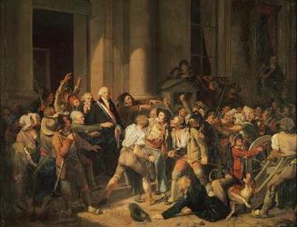 Act of Courage av Monsieur Defontenay, borgermester i Rouen, 29. august 1792 (olje på lerret)