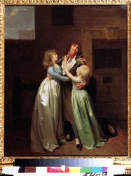 ""Den smertefulle separasjonen"" (En sørgelig avskjed) Maleri av Louis Leopold (Louis Leopold) Boilly (1761-1845) rundt 1780 Pushkin-museet, Moskva