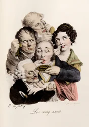 De fem sansene gravering av Louis-Leopold Boilly (Louis Leopold Boilly