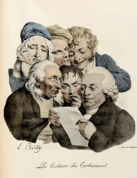 The Reading of the Will Gravering av Louis-Leopold Boilly (Louis Leopold Boilly