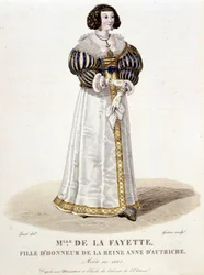 Marie-Madeleine (Marie Madeleine) Pioche de La Vergne, grevinne av Lafayette (Madame de la Fayette) (1634-1693), æresdatter til dronning Anne av Østerrike. I "" fransk galleri med kjente kvinner""