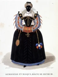 Portrett av Lady in Mask, andre halvdel av 1500-tallet. I "" Galerie francaise de femmes célèbres ""