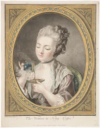 Kvinnen som tar kaffe