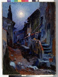 Auriol, smug med måneskinn Maleri av Louis Mathieu Verdilhan (1875-1928) Dim. 81x59 cm Obligatorisk omtale: Samlingsstiftelsen hilsen Provence, Marseille