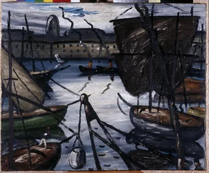 Den gamle havnen. Maleri av Louis Mathieu Verdilhan (Louis-Mathieu Verdilhan