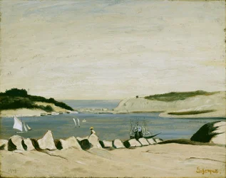 Coast Scene, 1909 (olje på papir, montert på lerret)