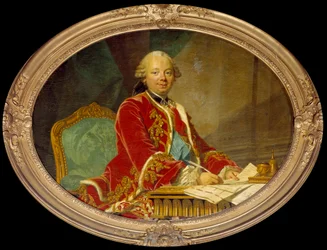 Portrett av Etienne Francois, hertug av Choiseul Stainville (1719 -1785) minister. Louis Michel Van Loo (1707 - 1771)