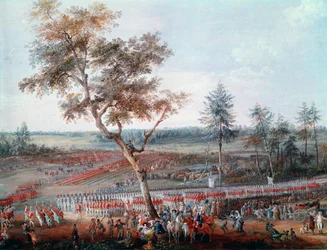 Beleiring av Yorktown den 19. oktober 1781. Detalj (olje på lerret