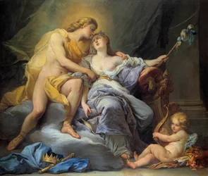 Apollo Stroking Leucothoe-maleri av Antoine Boizot (1702-1782) 1737 Dim. 1,67 x 2 m. Omvisninger, Museum of Fine Arts