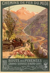 Sørbanen. Ruten til Pyreneene, ca. 1900-1910.