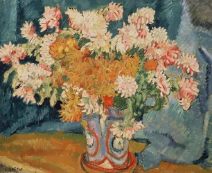 Bukett med blomster (olje på lerret)