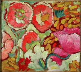 Blomster fra hagen i Agay, ca. 1908 (olje på kort)