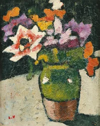 Blomster i en vase; Bukett blomster i en vase