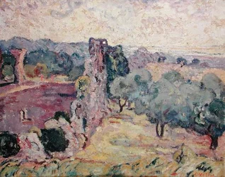 Landskap i Sør-Frankrike, ca. 1908 (olje på lerret)