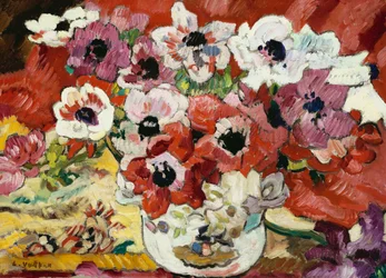 Vase med anemoner (olje på lerret)