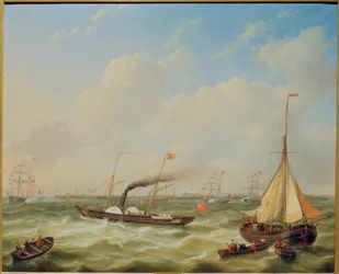 Dronning Victoria i Ostende 1843 / Gem.