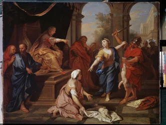""Salomons dom"" To kvinner hevder å være mor til samme barn. Maleri av Louis de Boullogne den yngre (1654-1733) 1710 Pushkin-museet, Moskva