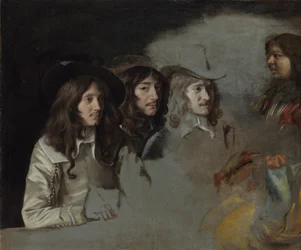 Tre menn og en gutt, ca. 1647-1648