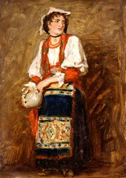 Studie av en italiensk Savoy bondepike, 1874-1880.