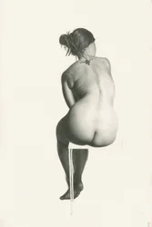Elegant sittende nakenmodell