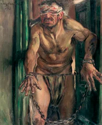 ""Samson aveugle"" (The Blinded Samson) maleri av Lovis Corinth (1858-1925) Dim 105x130 cm Olje på lerret 1912 Statsmuseer, Berlin