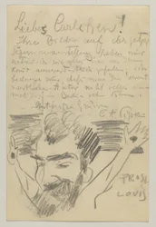 Lovis Corinth til Carl Strathmann: postkort, poststemplet 16. januar 1903