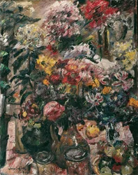 Stilleben med krysantemum og amaryllis, 1922.