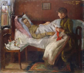 Kunstnerens far i sykesengen
