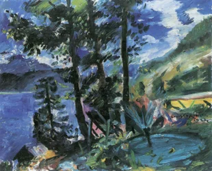 Walchensee med fontene