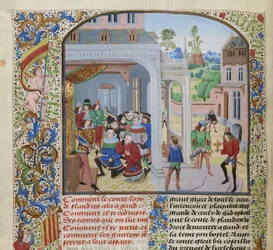 Homage av Louis II av Male av en deputasjon fra Gent, ca 1470-1475.