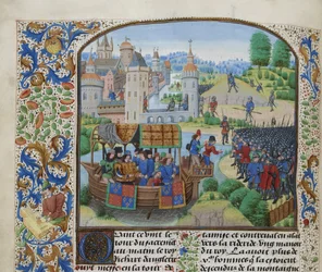 Richard II møter opprørerne 14. juni 1381, ca 1470-1475.