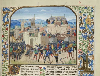 William II, greve av Hainaut tar og ødelegger Aubenton, 1340, ca 1470-1475.