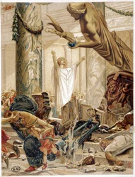 Saint Martin avviste hedendommens avguder, fra ca. maleri av Merson