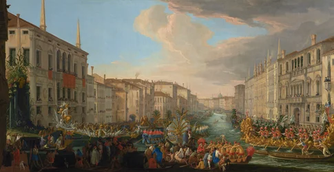 Regatta på Canal Grande til ære for Fredrik IV, konge av Danmark
