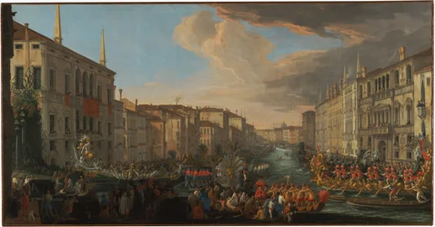 Regatta på Canal Grande til ære for Frederick IV av Danmark