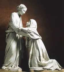 Italia, Pistoia, San Giovanni Fuor Civitas kirke, besøk, av Luca della Robbia (cirka 1400-1482)