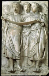La cantoria eller barn som synger i kor - Marmorrelieff, av Luca della Robbia (ca. 1400-1482), Quattrocento