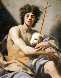 St John Baptist, av Luca Ferrari (1605-1654), olje på lerret