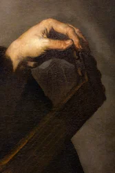 Musiker stemmer lutten sin (detalj)