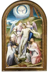 Den døde Kristus støttet av engler mellom Sankt Bartolomeus og abbeden av Classe