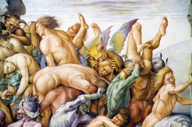 Damned in hell, fra Last Judgment fresco cycle