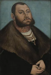 Portrett av kurfyrsten John Frederic the Magnanimous of Sachsen (1503-1554)