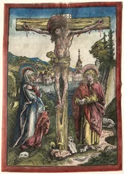 Kristus på korset mellom jomfruen og den hellige Johannes, 1503.