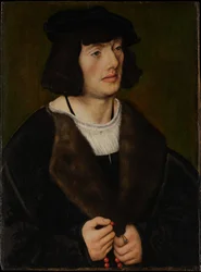 Portrett av en mann med rosenkrans