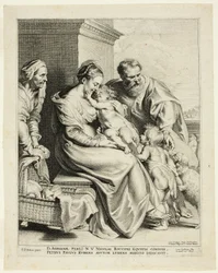 Den hellige familie med den hellige Elisabeth og spedbarnet døperen Johannes