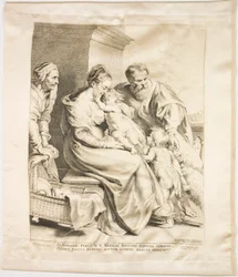Den hellige familie med Saint John og Saint Elizabeth